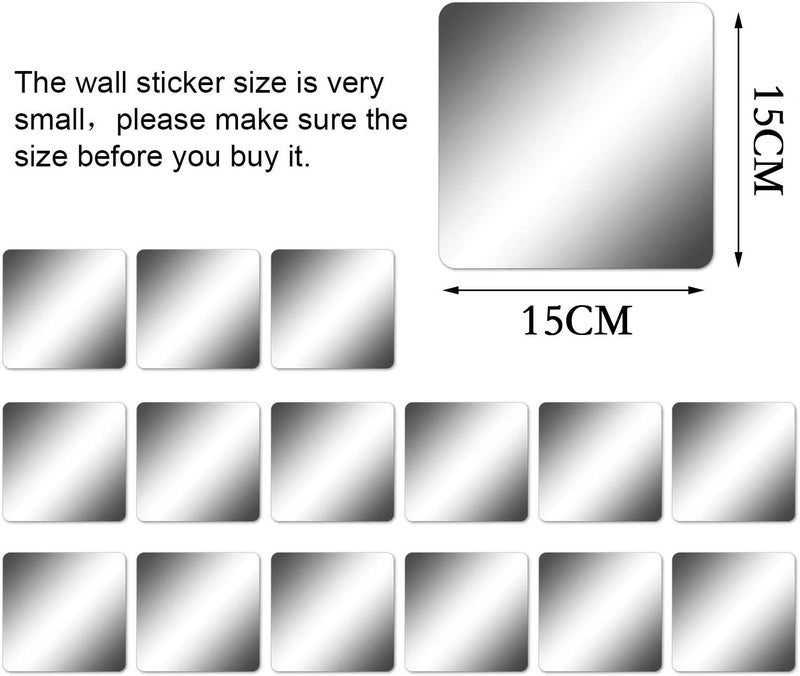 KimDaro Removable Acrylic Mirror Setting Wall Sticker Decal DIY Modern Decoration for Home Living Room Bedroom Decor (15 PCS 15x15) - Image 4